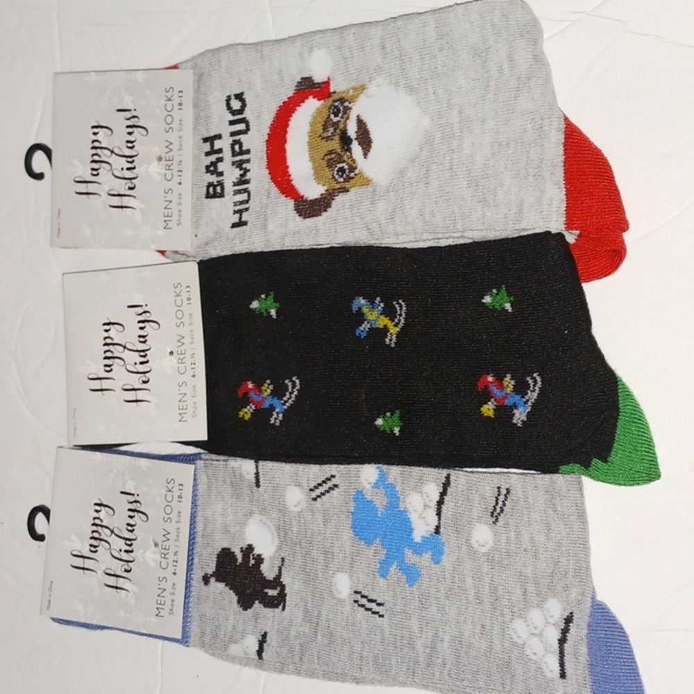 Men's Holiday crew socks 10-13
